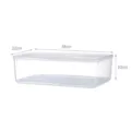 Rectangular clear plastic food storage container with drain tray 34x22x10cm - L