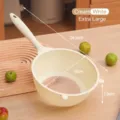 Cream white plastic colander with long handle and fine mesh for kitchen rice washing - Extra Large / Cream