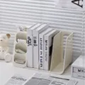 Multifunctional cream white desk organizer for books and office stationery storage rack - Pen Box Bookends / Creamy Yellow