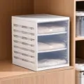 White 3-tier plastic drawer wardrobe organizer for neatly folded shirts and T-shirts - 3-Layer / White