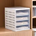 White tiered wardrobe organizer rack for neatly folded shirts and T-shirts. High quality. - 4 Layers / White