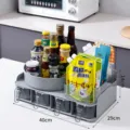 Large gray multi-functional kitchen spice organizer rack with dimensions 40x29x14cm. - Seasoning Box Set (Grey)