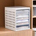 Multi-tier white plastic drawer unit for organized and efficient wardrobe clothing storage - 7-Layer / White
