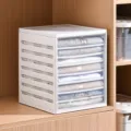 White 7-layer wardrobe clothes organizer rack with transparent sliding trays - 8-Layer / White