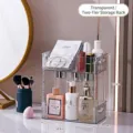 Luxury transparent 2-tier acrylic makeup and skincare organizer rack for vanity table - 2-Tier / 24x14.5x27.3cm