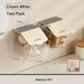 2-pack wall-mounted cream white flip-top storage boxes for kitchen organization - 2 Pcs/Set / Cream White