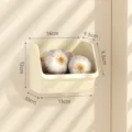 Boîte de rangement murale beige avec dimensions pour cuisine ou salle de bain - 1 Pièce / Crème