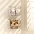 Boîtes de rangement murales en acrylique transparent pour cuisine - 2 Pièces/Ensemble / Transparent