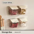 4-pack cream white wall-mounted kitchen storage boxes for ginger garlic and spices - Set of 4 / Cream White