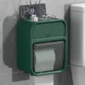 Porta fazzoletti a parete verde scuro moderno con ripiano portaoggetti superiore - Stile Porta Scorrevole Quadrata / Verde scuro
