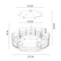 Transparent rotating PET jewelry organizer with umbrella hooks and storage compartments - Clear