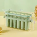 Green food-grade silicone popsicle mold set with clear storage box and dimensions 23x8x12cm - 6-Slot Popsicle Mold / Green