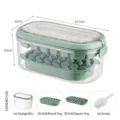 Large capacity ice cube mold set with storage box and silicone trays for home use - Ice Tray Set (28+26 Cells Hard) / Includes Ice Scoop / Green