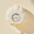 Flower-shaped wall-mounted storage box for plastic wrap covers in cream and yellow - Flower Cling Film Dispenser Box / Cream White