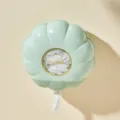 Mint green flower-shaped wall-mounted storage box for disposable plastic wrap - Flower Cling Film Dispenser Box / Mint Green