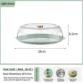 Dust-proof green food cover set with base for dining table, 28cm diameter - Cover With Base / Mint Green