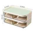 Desktop organizer with 4 clear drawers and green textured top, 32.8x22.5x18.5cm - 2-Tier / Pale Green