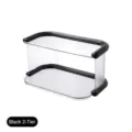 Portabicchiere a due livelli in acrilico trasparente con cornice nera minimalista - 2 strati / Nero