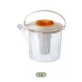1L Plastic koudwaterkan met infuser en crèmekleurig deksel voor in de koelkast - Klein (1L) / Crèmewit