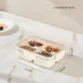Airtight creamy white plastic condiment storage box with 4 compartments, 21x14x6.5cm - 4 Compartments (Medium)