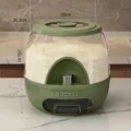 Secchio per riso sigillato da 10 kg verde vintage con dispenser e contenitore trasparente - 10KG / verde retrò