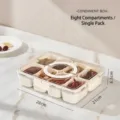 8-compartment clear airtight condiment storage box for kitchen spices and seasoning organizer - 8 Compartments (Large)