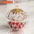Luxury European style transparent PET candy jar with gold-trimmed lid, small 11x14cm size - S / Clear