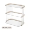 Scaffale porta tazze trasparente a 3 livelli bianco crema per organizzazione della cucina - 3 strati / Crema