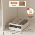 Premium 15-grid drawer-style underwear and socks storage box organizer in off-white finish - Large 15 Grids / Single Layer (33x22x12cm) / Cream White