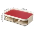 Desktop drawer organizer box for keys with red textured top, 32.8x22.5x10.2cm - 1 Layer / Burgundy