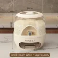 Contenitore per riso sigillato color crema a pressione con capacità di 5 kg per cereali - 5kg / Crema