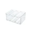 Clear stackable acrylic wine rack bottle holder for countertop storage 2-tier display - 2 Layers (6 Slots)