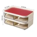Two-layer entryway desktop storage organizer with red woven top and four drawers, 32.8cm - 2-Tier / Burgundy