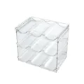 Stackable 3-tier clear plastic wine rack organizer for kitchen countertop and cabinet storage - 3 Layers (9 Slots)