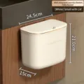 Cesto portabiancheria da parete bianco con coperchio, contenitore bagno 24,5x21x15cm - Piccolo (Con Coperchio) / Bianco Elegante