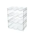 Stackable 4-tier clear acrylic wine rack storage organizer for countertop or cabinet - 4 Layers (12 Slots)