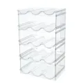 Stackable clear plastic wine bottle holder for home storage and organization system - 5 Layers (15 Slots)