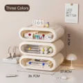 Premium 3-tier creamy white desktop drawer organizer with transparent fronts and colorful knobs - 3-Layer / Red Yellow Blue Mixed