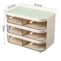 3-tier desktop organizer box with 6 transparent drawers in cream and green, 32.8x22.5x26cm - 3-Layer / Pale Green