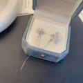 Elegante set di orecchini a polsino con farfalla e fiore in zirconia con catena in scatola. - Manicotto Orecchio Farfalla Fiore (Orecchio Sinistro Solo) / Pezzo Singolo (2556) / Argento
