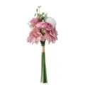 Elegant bruidsboeket met kunstmatige dahlia's en rozen in zachte roze en witte tinten - 35cm / Lichtpaars