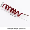 Red glitter tinsel spiral Christmas decoration branch with measurements - Red