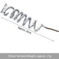 Shiny silver tinsel spiral branch for Christmas decoration, 20cm length festive ornament - Silver
