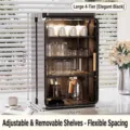 Organizador de tazas grande de 4 niveles en negro elegante y a prueba de polvo para té - Grande 4 Capas / 26x25x43cm / Negro Clásico