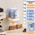 Wall-mounted cream white paper cup dispenser with transparent dust-proof lid and holder - Wall-mounted Small Style / Silver Ion Version / Cream