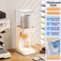 Milk white disposable cup dispenser for desktop use with clear dustproof cover 30.7cm - Desktop Small Style / Cream