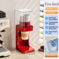 Desktop red disposable paper cup dispenser with dustproof lid and transparent window. - Desktop Small Style / Red