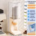Creamy white disposable paper cup dispenser for desktop storage with dustproof lid - Desktop Large Style / Cream