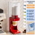 Modern fire red countertop disposable paper cup dispenser with transparent dustproof lid - Desktop Large Style / Red