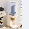 Creamy white desktop disposable cup dispenser with transparent dustproof cover - Desktop Large Style / Silver Ion Version / Cream